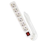 Multiprise Schuko + interrupteur 6x16A - 5m - Blanc - Zenitech