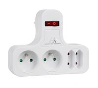 Multiprise secteur Type E avec interrupteur Maclean MCE224 pour usage domestique