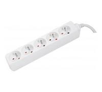 DEXLAN Multiprise 5 prises sans interrupteur blanche – 4,0 m