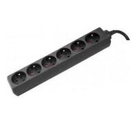 DEXLAN Multiprise 6 prises sans interrupteur noire - 4,0 m
