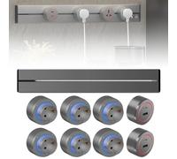 Multiprise sur Rail Mobile avec 3/4/5/6/8 Prises Universelles, Prise Murale avec Bande Lumineuse LED, Multiprise pour Cuisine, Salon, Bureau(100cm)