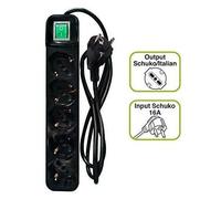 Multiprise Tecnoware - Power Cleaner 5 - 5 prises Shuko - Interrupteur lumineux - Protection enfant