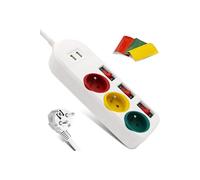 Multiprise Trio Color + 2 Ports USB 2A