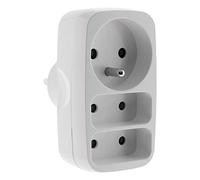 Multiprise Triplite 2x2P 6A + 1x2P+T 16A - Blanc - Zenitech