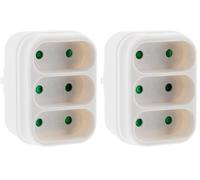 Multiprise Triplite de façade 6A - Blanc - Zenitech (Lot de 2)