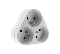 Zenitech Multiprise triplite triangulaire 3 x 16A – Blanc