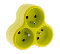 Multiprise triplite triangulaire 16A - jaune - Zenitech