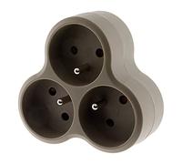 Zenitech - Multiprise Triplite Triangulaire 16A - Taupe