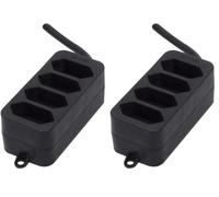 Multiprise Type EUR 4x2,5A - 1,5 m - Noir - Chacon (Lot de 2)