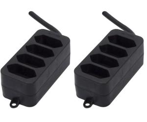 Multiprise Type EUR 4x2,5A - 1,5 m - Noir - Chacon (Lot de 2)