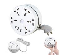 Multiprise Universelle Civiliank, rallonge rétractable à enroulement Droit de 1,8 m/2,8 m avec 5 Prises et 3 Ports USB, Petite Prise de Bureau Portable pour la Maison, Les Voyages et Le Bureau.