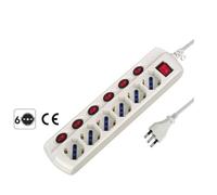 Multiprise Universelle Interrupteur Général + 6 Indépendants Electraline 62059
