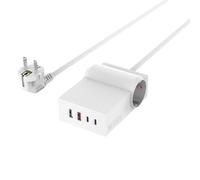 Multiprise 2 prises et 2 ports USB C 65W et 2 ports USB 24W Technologie GaN 4smarts Blanc Blanc