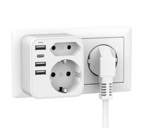 Multiprise Usb C Multiprises Avec 3 Prises Verticales - 3 Ports Usb-A + 1 Ports Usb-C Multiprise Murale Sans Câble Prise Multiple - Blanc[DYB982553]
