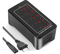 Multiprise USB Charge Rapide, 20 Port 100W USBC Prise, Multi Secteur Adaptateur Type C for iPhone 16 15 14 13 12 11 Pro Max X XS XR 8 7, Samsung Galaxy, Google, Telephone