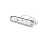 Multiprise Usb Filaire Compact, 3 Prises Aluminium