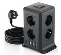 Multiprise USB , Multiprise Parasurtenseur 8 prises outlet + 4 ports USB , Parasurtenseurs / parafoudre ,cordon 2 mètres