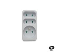 Multiprise - VELAMP - Biplite - 2 prises 2 P+T - 16 A - Intérieur - Sécurité enfants