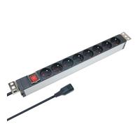 WAYTEX 37321 Multiprises rackable 19 Pouces Fiche C14 - Bandeau électrique 8 Prises avec Interrupteur - Boitier alu - Câble 1,80m