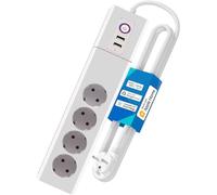 Multiprise WiFi Intelligente Compatible Alexa Google, 4 Prises | 4AC+2USB-A, 16A 3680W, 4 prises individuelles, compatible Google, programmateur, sans hub