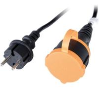 Multiprise ZENITECH a clapet 10m H05VV-F 2x1.5 noir-orange