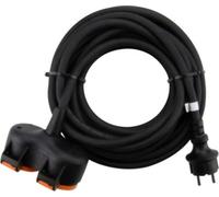 Multiprise ZENITECH bi-tete à clapet 10m H07RN-F IP44 3G1.5