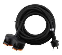 Zenitech Rallonge étanche 2 prises 2P+T H07RN-F 3x1,5 mm² 10 m IP44 orange