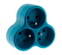 Multiprise - ZENITECH - Triplite triangulaire - 16A - 3 prises 2P+T - Forme gain de place