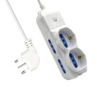 Multiprises 6 Prises 6 Prises (2 Italiennes et Schuko/Allemand + 4 Italiennes 10A/16A) - Prise Italienne 16A - Puissance 250V/2500W - Câble de 1,5m coudé