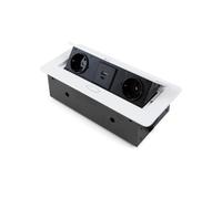 Multiprises à encastrer à couvercle - 230 V et USB - blanc - Atom 26 EMUCA