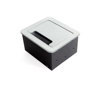 Multiprises à encastrer - avec couvercle - 4 prises - alu - Atom 14 EMUCA