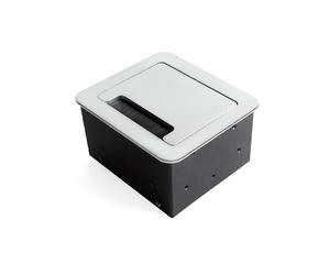 Multiprises à encastrer - avec couvercle - 4 prises - alu - Atom 14 EMUCA