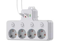 Multiprises avec Protection Contre Les surtensions | Extension USB - Prolongateur pour Prise | pour dortoir Universitaire, Table, Espace Bureau, Bureau de Travail, déplacements, Domicile