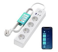 Multiprises, Smart WiFi Multiprise avec 1 port USB et 2 ports de type C, prise en charge Alexa, Google Home commande vocale et télécommande Smart Life