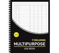 Multipurpose Log Book: Large Customizable Log with 7 Columns to track Daily Activity, Time Sheet, Inventory, Mileage, Petty Cash, Expenses tracker, ... and More ( 105 Pages "8.5X11" Inches )