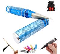 Multipurpose Manual Hole Punch, Steel Metal 0-14mm Hole Puncher Reamer, Multifunctional Woodworking Hole Opener, Drilling Tool for Tool Box, DIY Crafts, Car Body Shell Drills (Blue)