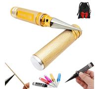 Multipurpose Manual Hole Punch, Steel Metal 0-14mm Hole Puncher Reamer, Multifunctional Woodworking Hole Opener, Drilling Tool for Tool Box, DIY Crafts, Car Body Shell Drills (Gold)