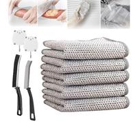 Multipurpose Wire Dishwashing Rags for Wet and Dry,2023 New Multipurpose Non-Scratch Scrubbing Wire Dishwashing Rags,Wire Dishwashing Cleaning Rag,for Dishes, Sinks, Counters, Stove Tops (5)