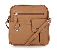 MultiSac North South Mini Zip Around Crossbody Bag, Bandoulire Femme, Noisette
