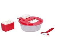 multisrasp 7-delig kunststof/rvs rood