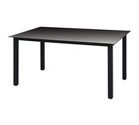 Multistore 2002 Table de jardin en verre et aluminium résistant aux intempéries Noir 150 x 90 x 74 cm