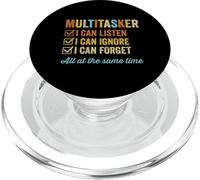 Multitâche que je peux écouter, ignorer et oublier à la fois, drôle PopSockets PopGrip pour MagSafe