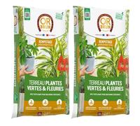 Multitanks Lot de 2 Terreaux Or Brun 20L - Substrat pour Plantes Vertes & Fleuries