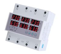 Multitesteur D'ampèremètre de Voltmètre de Rail DIN triphasé, Protecteur Automatique de surintensité de Surtension de Rail DIN de Compteur d'électricité AC 390-500V (40A)