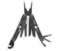 Multitool Badger Outdoor Boa Blackwash 14 en 1, acier inoxydable, scie, couteau, pince, ciseaux, lime, tournevis, clé à molette, règle, poinçon, décapsuleur, étui, pour EDC, survie, camping