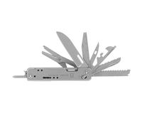 Multitool Badger Outdoor Slide 13 en 1, acier inoxydable, lame, scie, ciseaux, tournevis, décapsuleurs, règle, outil EDC compact avec étui et clip, pour le camping, la survie