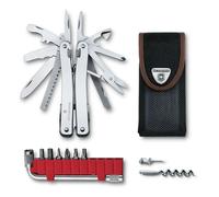 VICTORINOX Outil Multifonction Swiss Tool X Plus, 35 Fonctions, Swiss Made, Multifonction avec Lame Blocable, y c. Étui-Ceinture Nylon, Argent