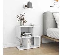 Multiuso Table basse moderne 2 pièces Table basse Blanc brillant Console Sk pour salon, chambre à coucher et bureau 50 x 30 x 51,5 cm Design contreplaqué
