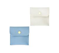 MultiValue 2 Pochettes à Bijoux en cuir PU avec Bouton Pression, Petite Pochette de Rangement pour Bijoux Pochette de Voyage pour Bijoux de Mode pour Boucles d'Oreilles Bracelets et Colliers