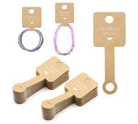 MultiValue Auto-Adhésives Cartes de Présentation de Bijoux, 100 Pièces Cartes d'Affichage de Collier avec Trous Cartes de Présentation Autocollantes pour Collier Bandeau de Cheveux Porte-clés (marron)